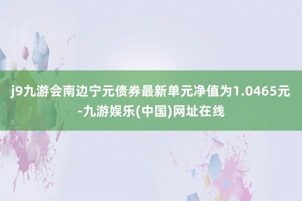 j9九游会南边宁元债券最新单元净值为1.0465元-九游娱乐(中国)网址在线