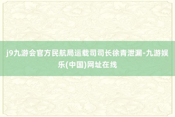 j9九游会官方　　民航局运载司司长徐青泄漏-九游娱乐(中国)网址在线