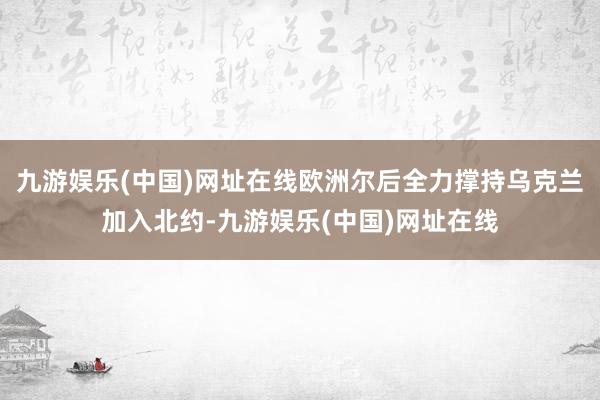 九游娱乐(中国)网址在线欧洲尔后全力撑持乌克兰加入北约-九游娱乐(中国)网址在线