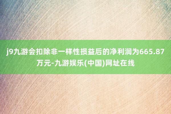 j9九游会扣除非一样性损益后的净利润为665.87万元-九游娱乐(中国)网址在线