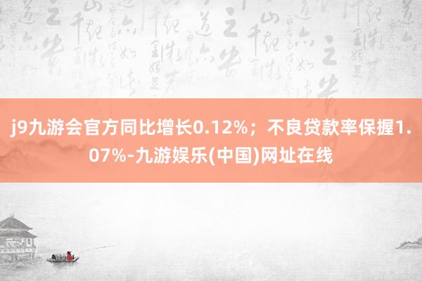 j9九游会官方同比增长0.12%；不良贷款率保握1.07%-九游娱乐(中国)网址在线