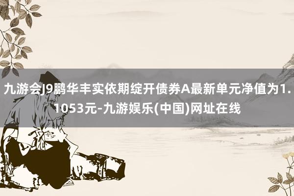 九游会J9鹏华丰实依期绽开债券A最新单元净值为1.1053元-九游娱乐(中国)网址在线
