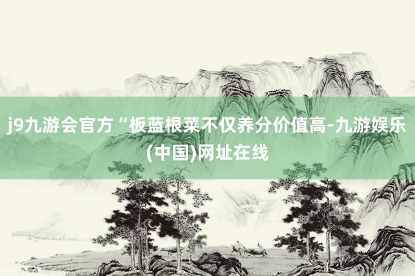 j9九游会官方“板蓝根菜不仅养分价值高-九游娱乐(中国)网址在线
