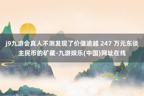 j9九游会真人不测发现了价值逾越 247 万元东谈主民币的矿藏-九游娱乐(中国)网址在线
